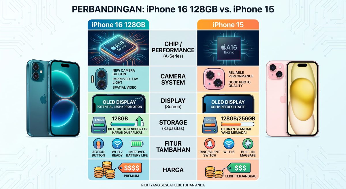 iPhone 16 vs iPhone 15: Worth Upgrade atau Beli yang Lebih Murah?